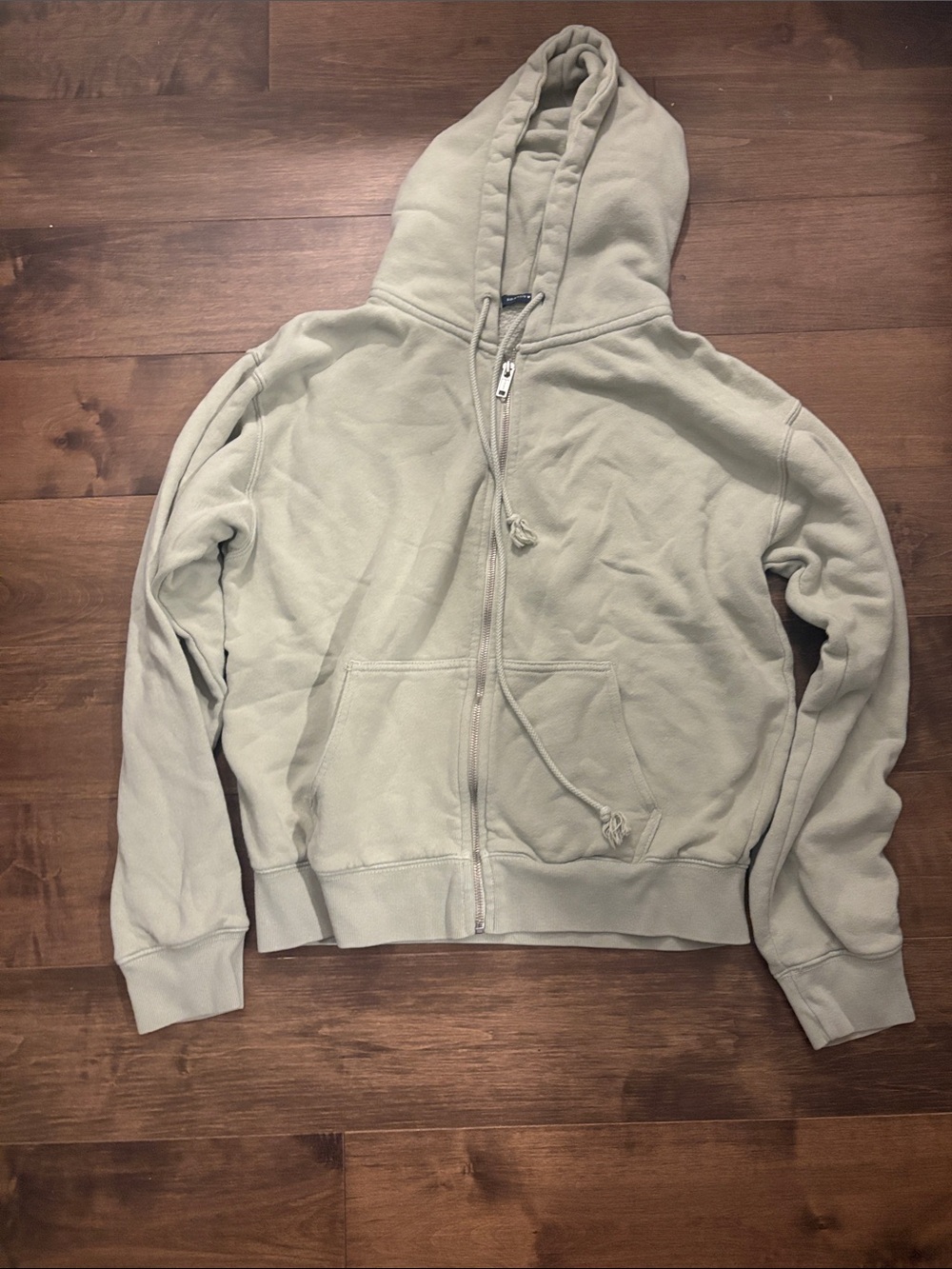 Zip-Up Hoodie Sweatshirt in Light Sage